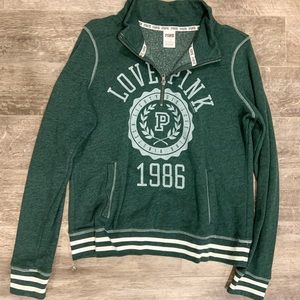 Green Quarter Zip Up Sweater